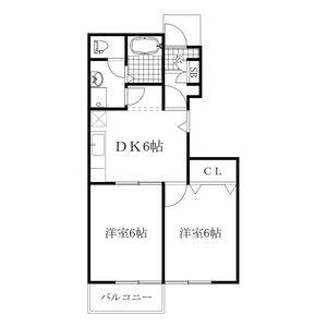 2DK 間取り図