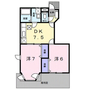 2DK 間取り図