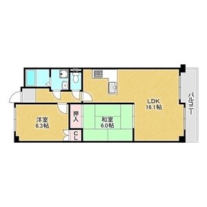 2LDK 間取り図