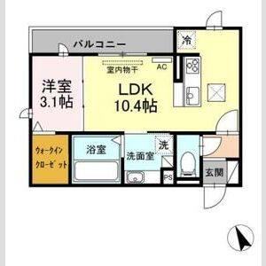 1LDK 間取り図
