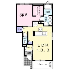 1LDK 間取り図
