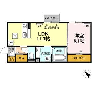 1LDK 間取り図