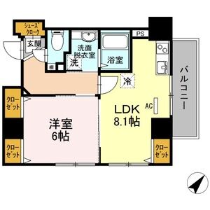 1LDK 間取り図