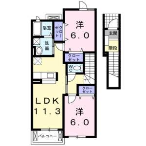 2LDK 間取り図