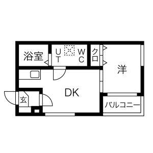 1DK 間取り図
