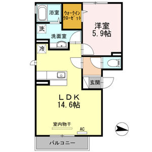 1LDK 間取り図