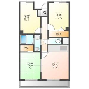 3DK 間取り図
