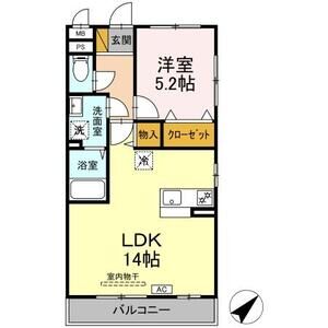 1LDK 間取り図