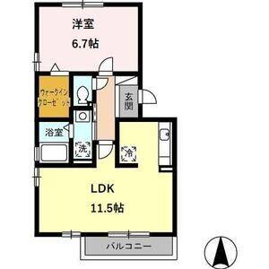 1LDK 間取り図