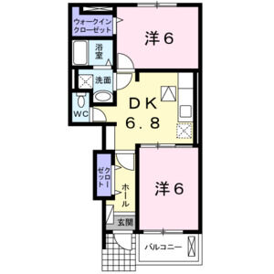 2DK 間取り図