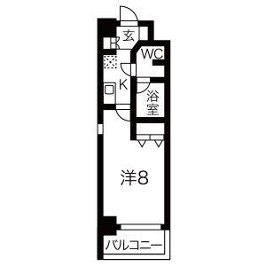 1K 間取り図