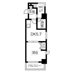 1K 間取り図