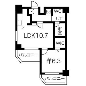 1LDK 間取り図