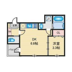 1DK 間取り図