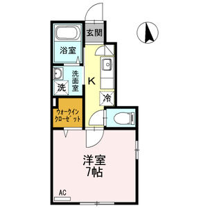 1K 間取り図