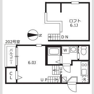 1K 間取り図