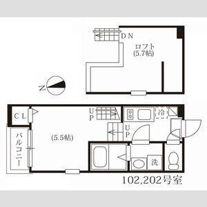 1K 間取り図