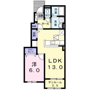 1LDK 間取り図