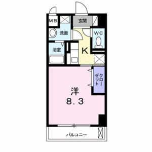 1K 間取り図