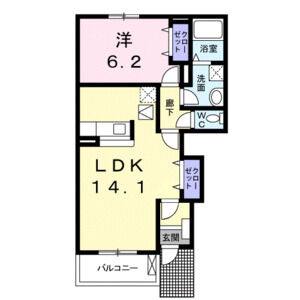 1LDK 間取り図