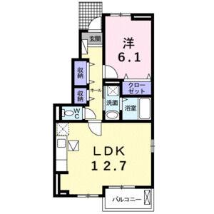 1LDK 間取り図