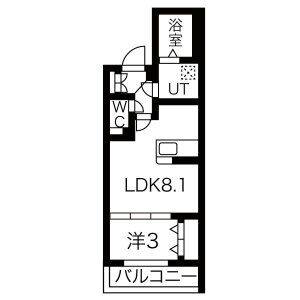 1LDK 間取り図