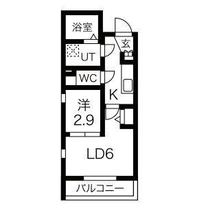 1K 間取り図