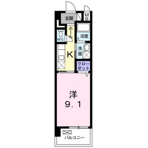 1K 間取り図