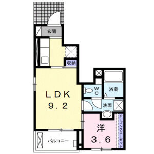 1LDK 間取り図