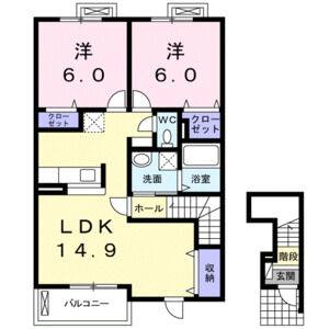 2LDK 間取り図