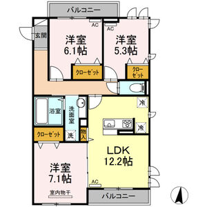 3LDK 間取り図