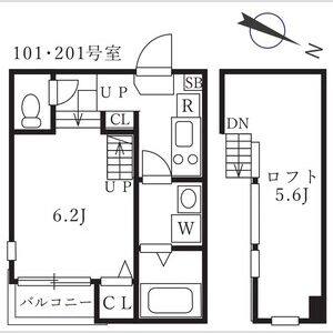 1K 間取り図