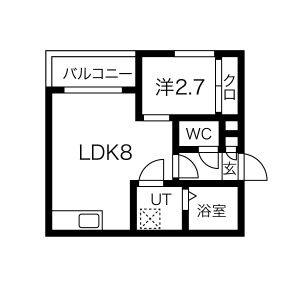 1LDK 間取り図