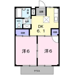 2DK 間取り図