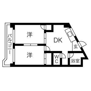 2DK 間取り図