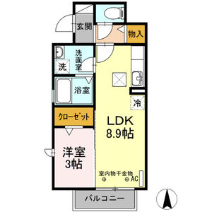 1LDK 間取り図