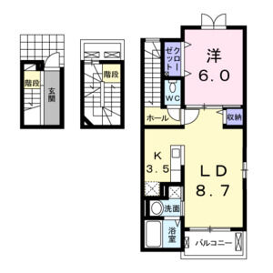 1LDK 間取り図