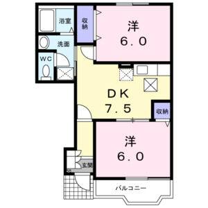 2DK 間取り図