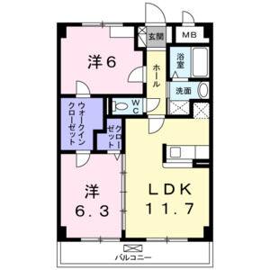 2LDK 間取り図