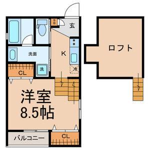 1K 間取り図