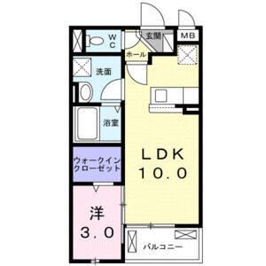 1LDK 間取り図