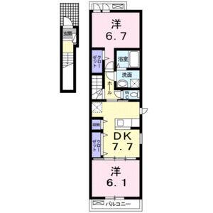 2DK 間取り図
