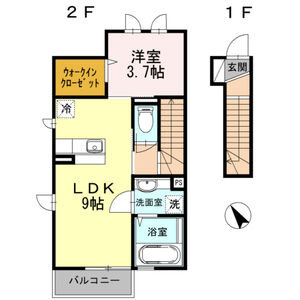 1LDK 間取り図