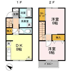 2DK 間取り図