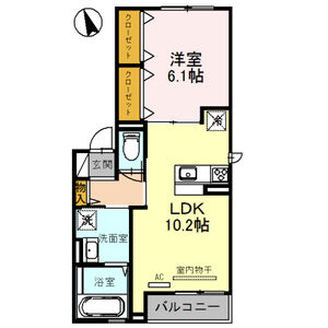 1LDK 間取り図