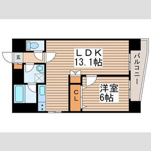 1LDK 間取り図