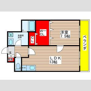 1LDK 間取り図