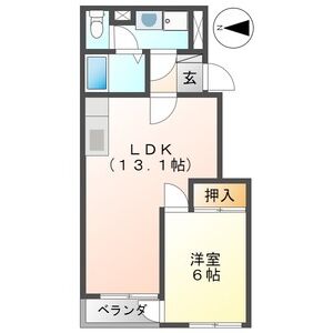 1LDK 間取り図