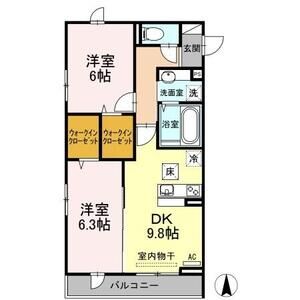 2DK 間取り図
