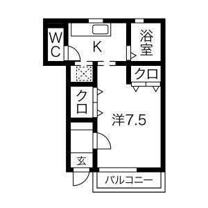 1K 間取り図